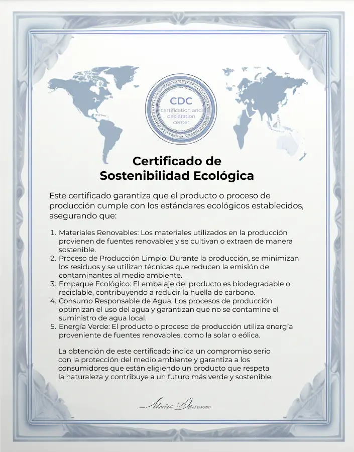 Logotipo del Certificado de Sostenibilidad Ecológica